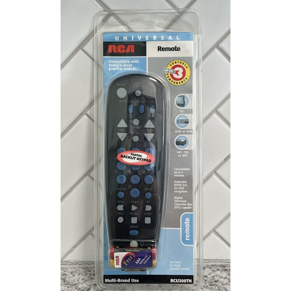 RCA RCU300TN Universal Remote 3 Device TV DVD VCR Cable NOS New Old Stock Sealed